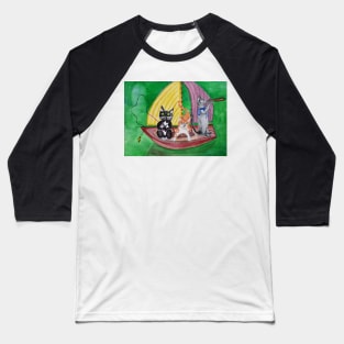 Three cats in a boat Baseball T-Shirt